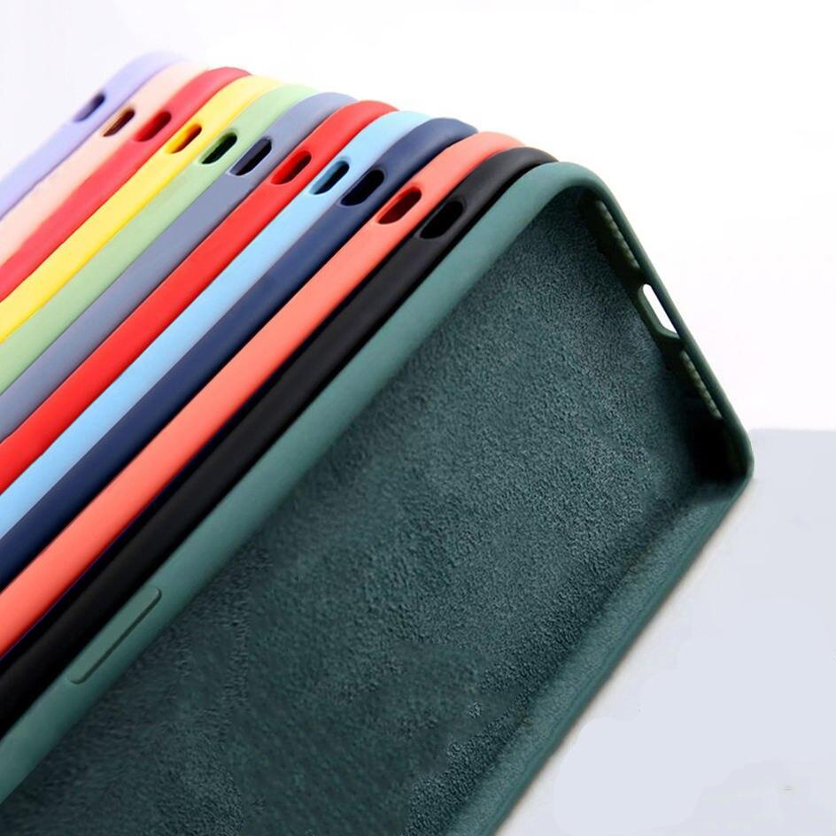 Capa de silicone macio de cor sólida para iPhone