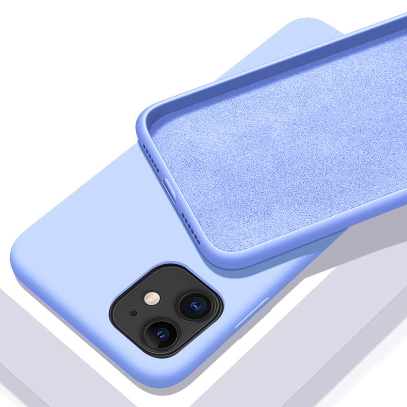 Capa de silicone macio de cor sólida para iPhone
