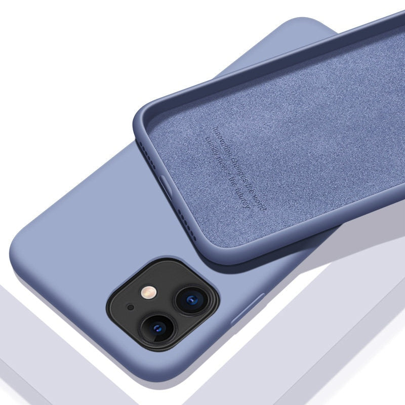 Capa de silicone macio de cor sólida para iPhone