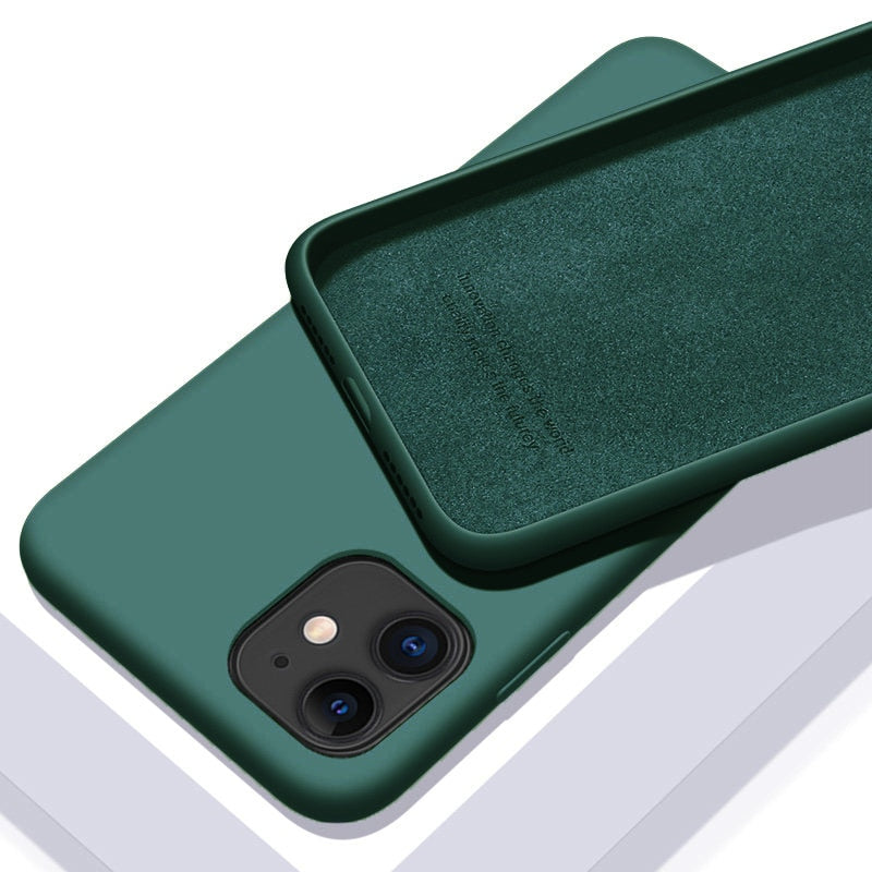 Capa de silicone macio de cor sólida para iPhone