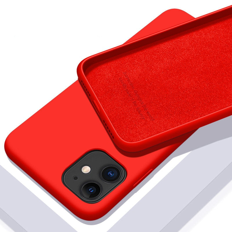 Capa de silicone macio de cor sólida para iPhone